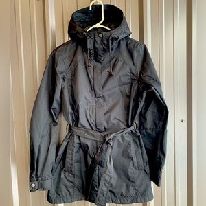 Rain coat with hood.